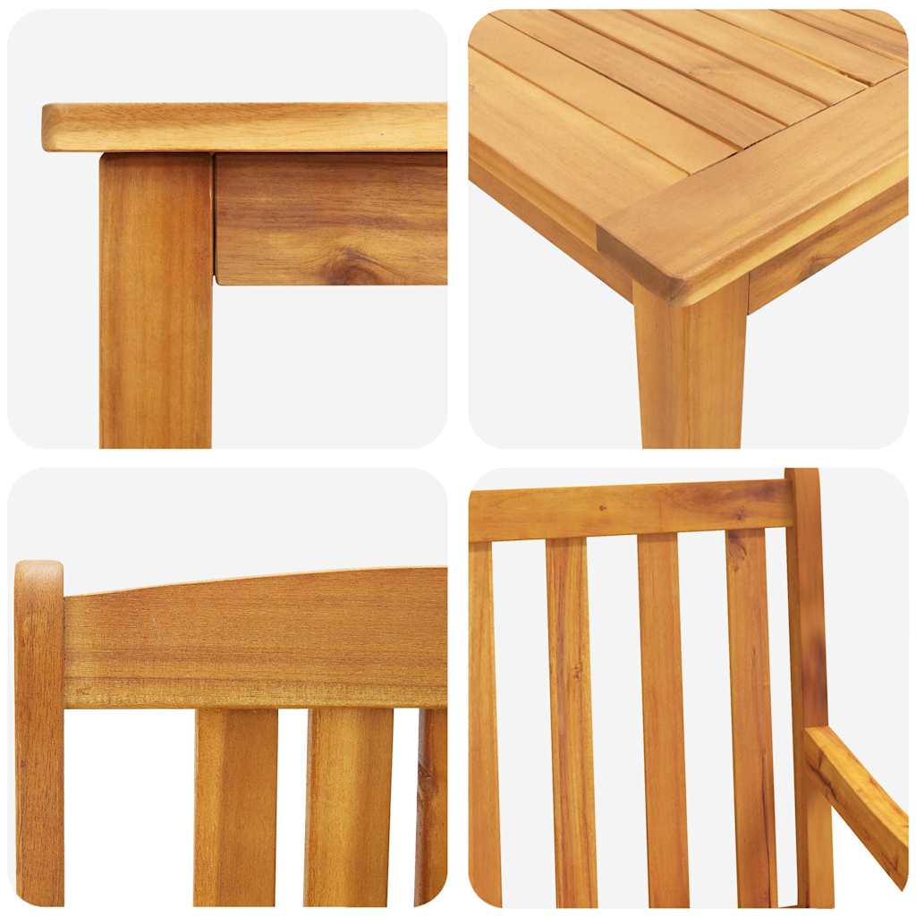 Tuin eettafelset 3 pcs Bruin Massief acaciahout – afbeelding 11
