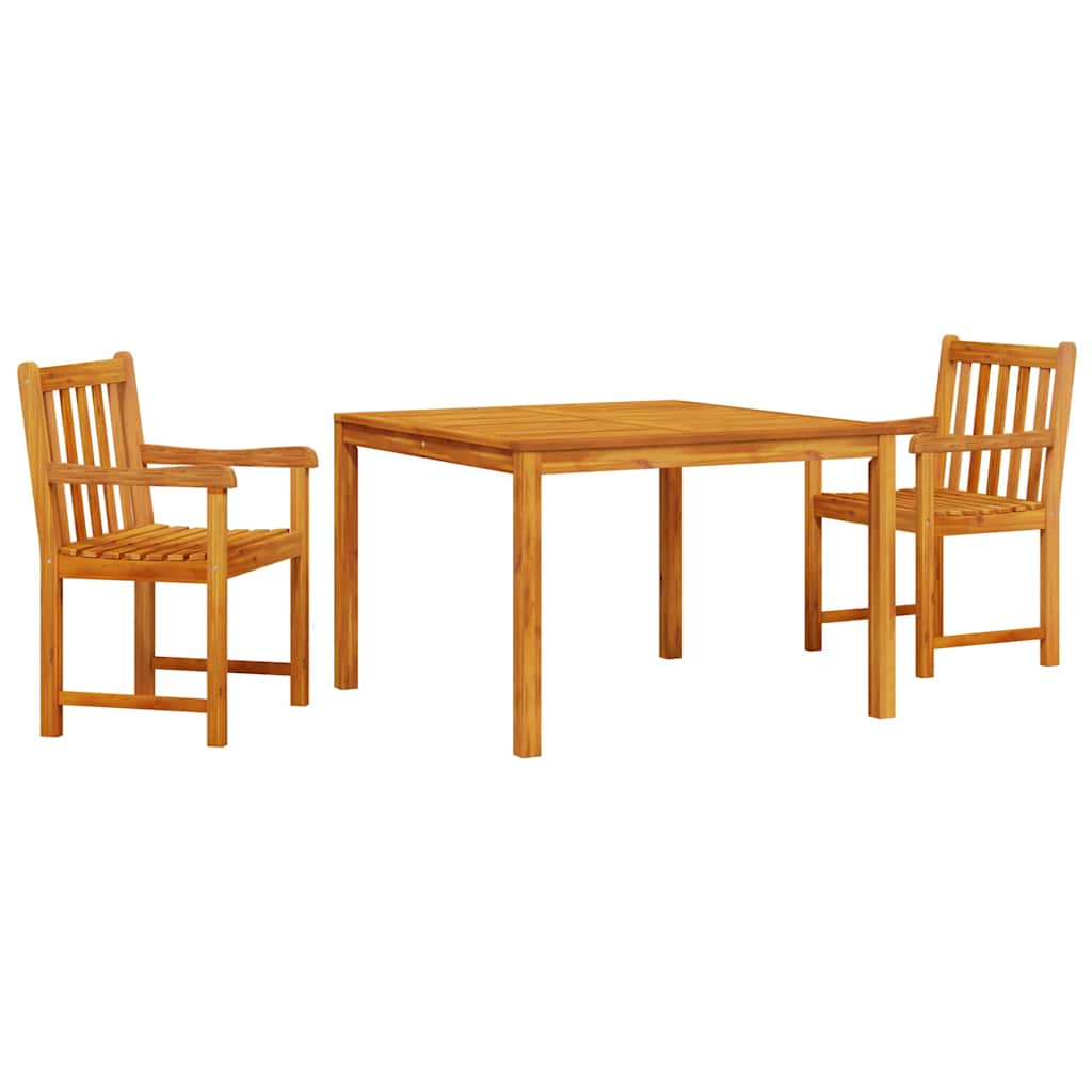 Tuin eettafelset 3 pcs Bruin Massief acaciahout – afbeelding 2