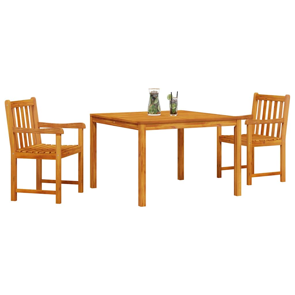 Tuin eettafelset 3 pcs Bruin Massief acaciahout – afbeelding 3
