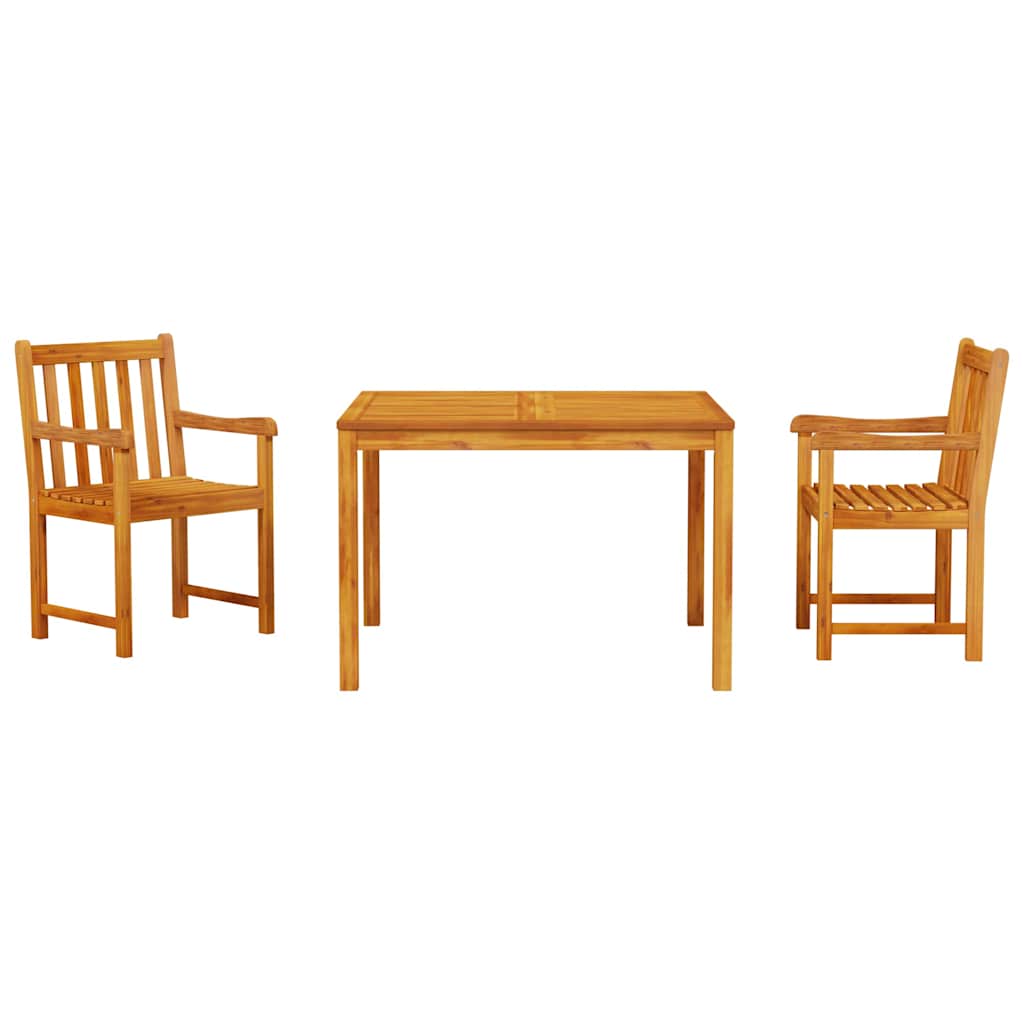 Tuin eettafelset 3 pcs Bruin Massief acaciahout – afbeelding 7