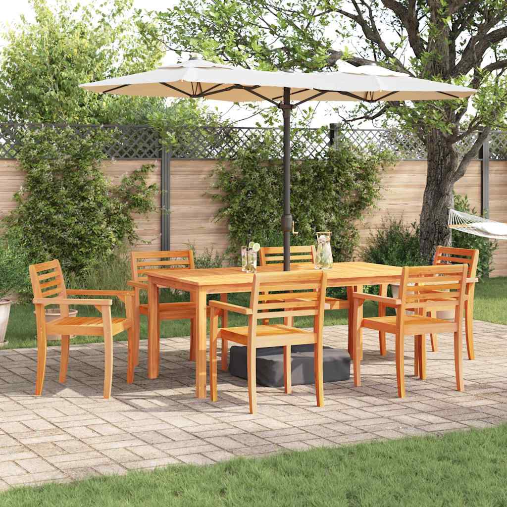 Tuin eettafelset 7 pcs Bruin Massief Acaciahout – afbeelding 1