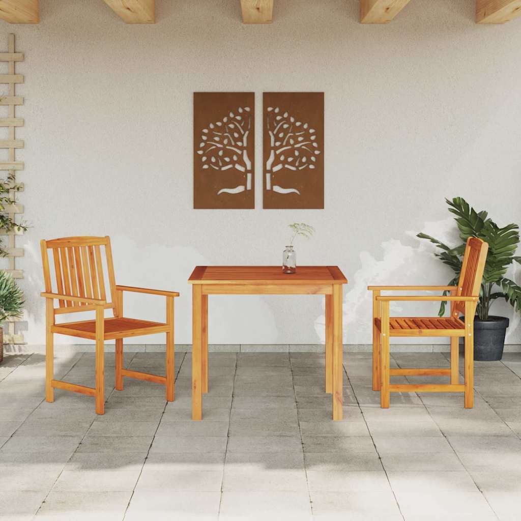 Tuin eettafelset 3 pcs Bruin Massief Acaciahout – afbeelding 1