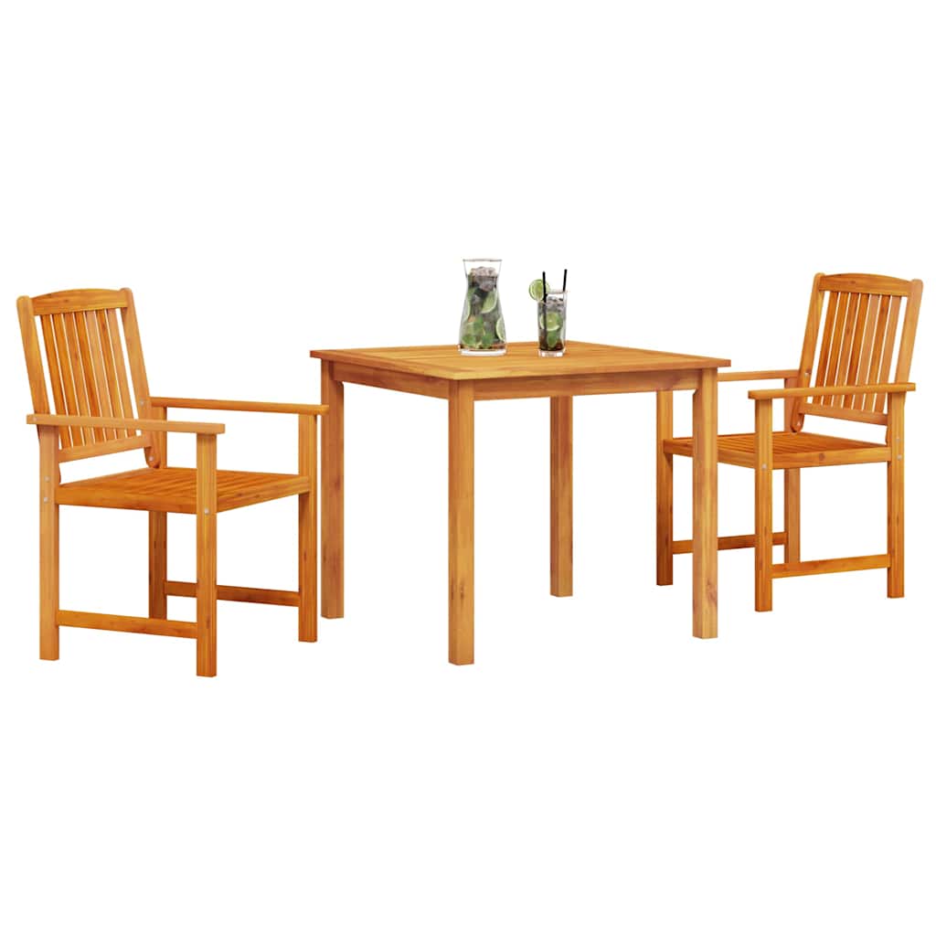 Tuin eettafelset 3 pcs Bruin Massief Acaciahout – afbeelding 3