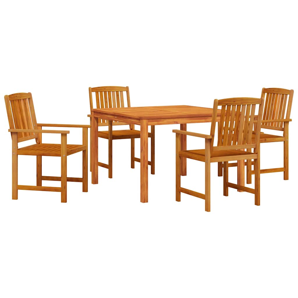 Tuin eettafelset 5 pcs Bruin Massief Acaciahout – afbeelding 2