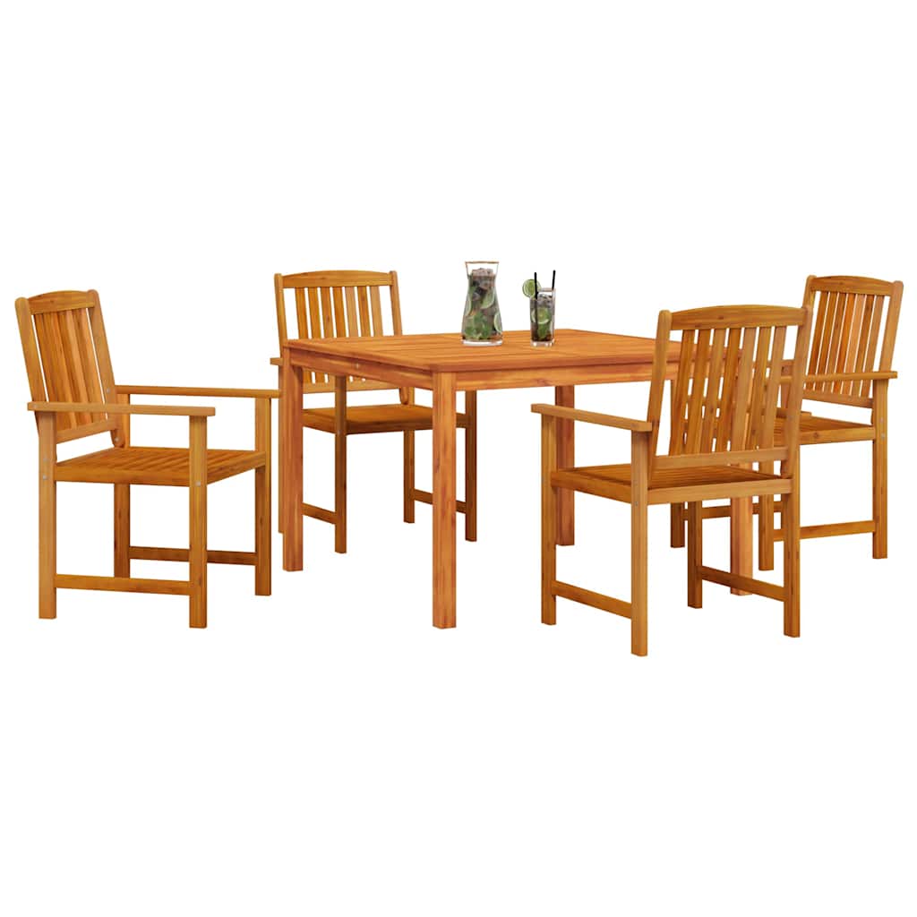 Tuin eettafelset 5 pcs Bruin Massief Acaciahout – afbeelding 3