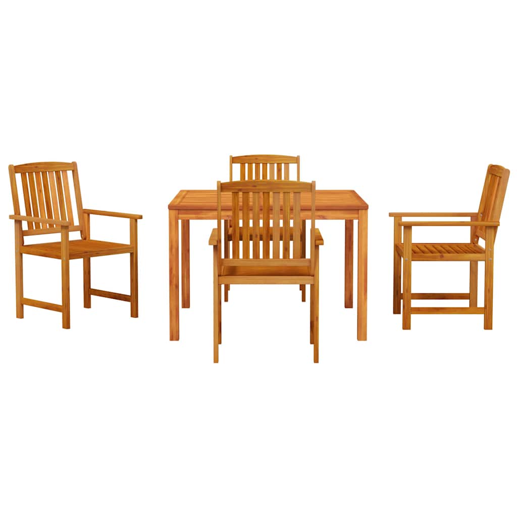 Tuin eettafelset 5 pcs Bruin Massief Acaciahout – afbeelding 7
