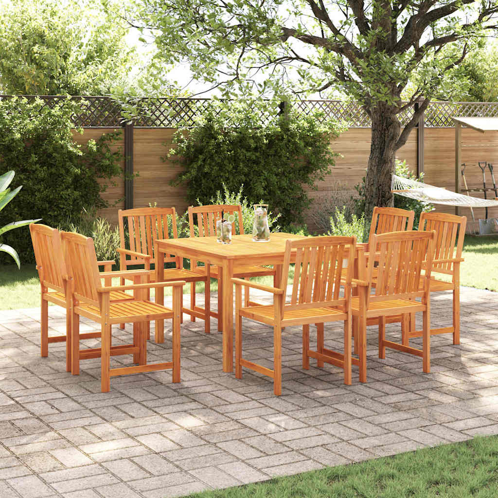 Tuin eettafelset 9 pcs Bruin Massief Acaciahout – afbeelding 1