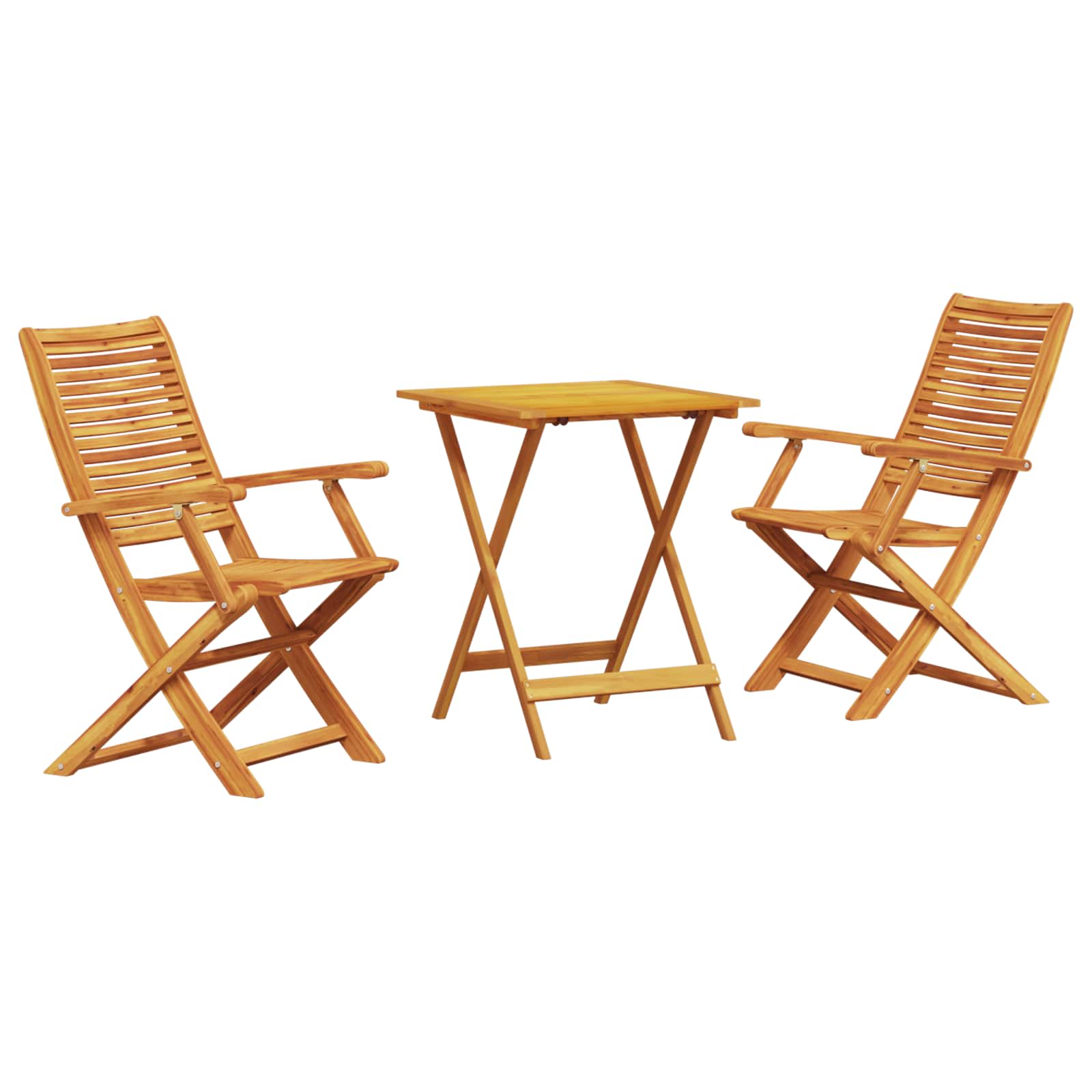 Vouw Bistro Set 3 pcs Bruin Massief Acaciahout – afbeelding 1