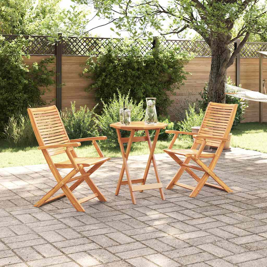 Vouw Bistro Set 3 pcs Bruin Massief Acaciahout – afbeelding 1