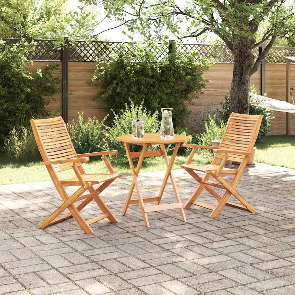 Vouw Bistro Set 3 pcs Bruin Massief Acaciahout – afbeelding 1