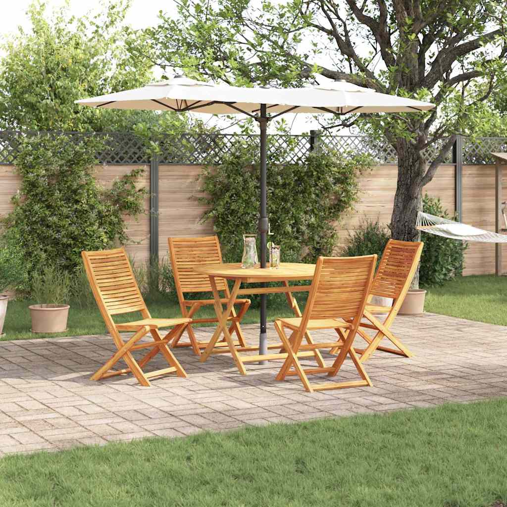Tuin eettafelset 5 pcs Bruin Massief Acaciahout