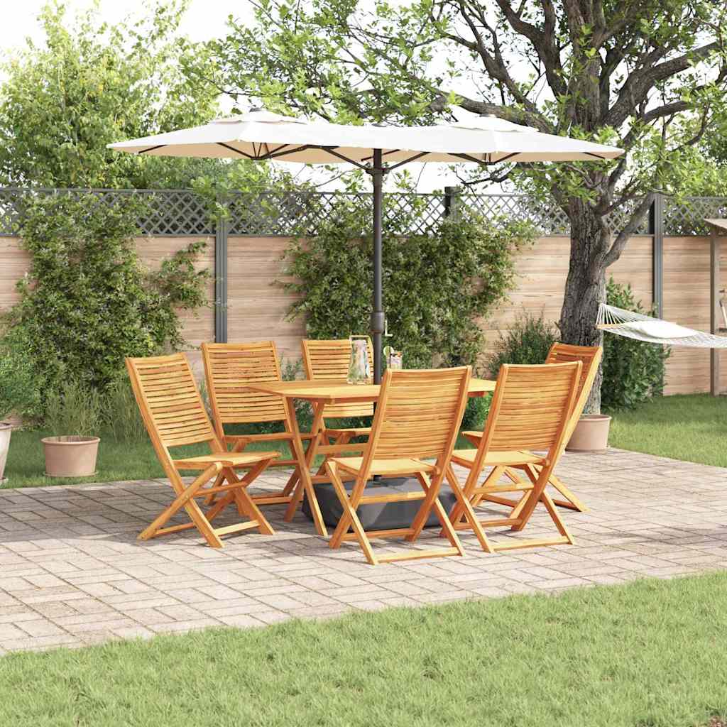 Tuin eettafelset 7 pcs Bruin Massief Acaciahout – afbeelding 1