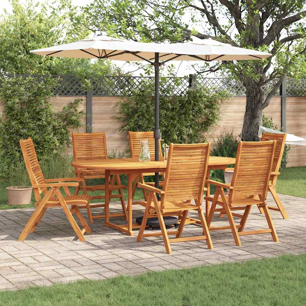 Tuin eettafelset 7 pcs Bruin Massief Acaciahout – afbeelding 1