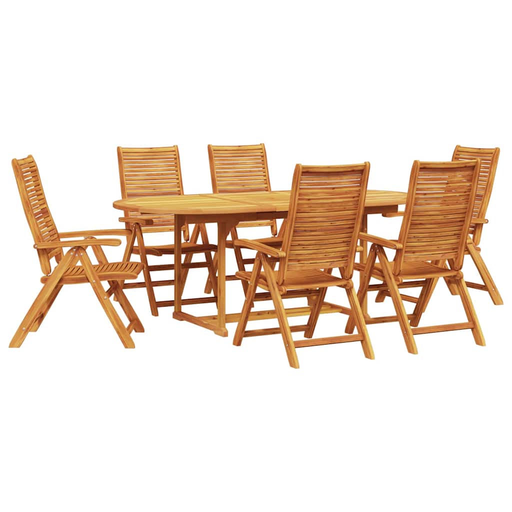 Tuin eettafelset 7 pcs Bruin Massief Acaciahout – afbeelding 2