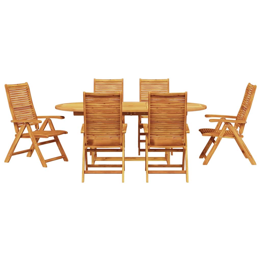 Tuin eettafelset 7 pcs Bruin Massief Acaciahout – afbeelding 7