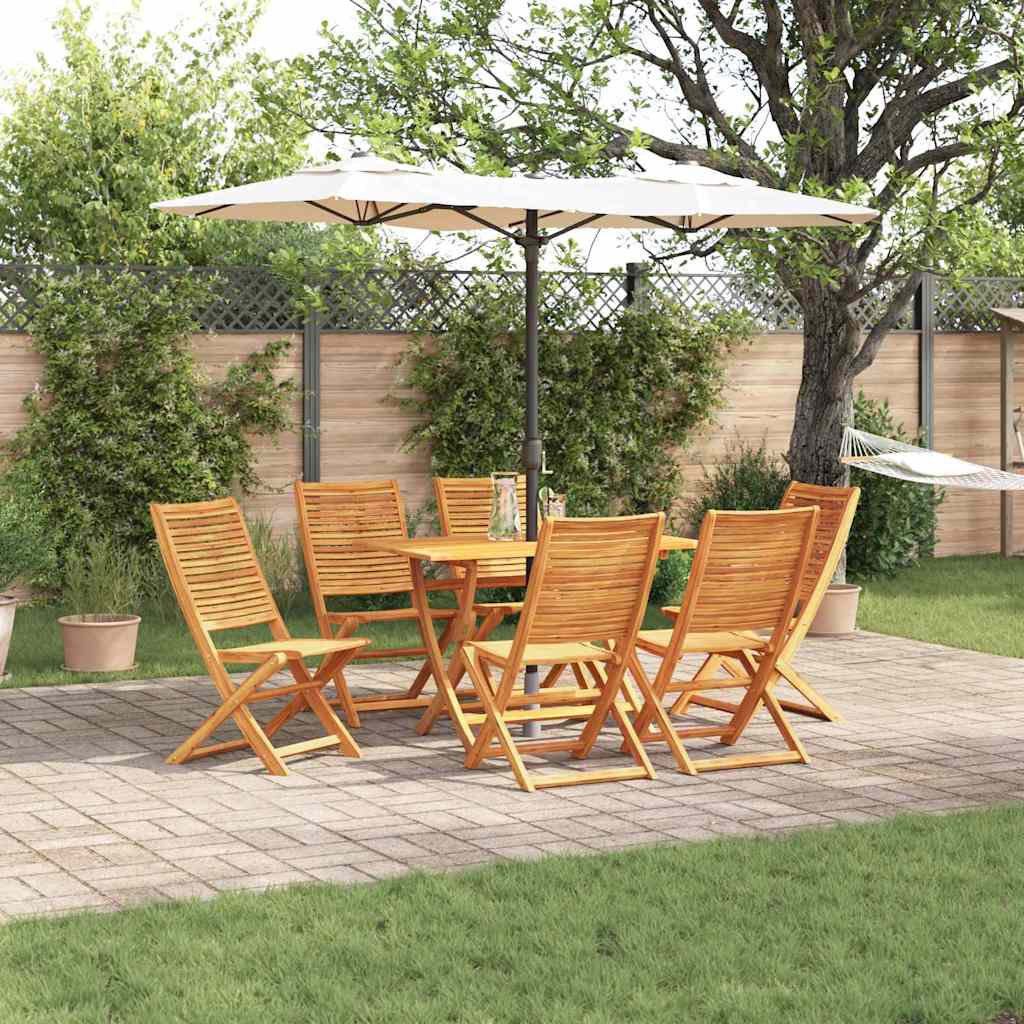 Tuin eettafelset 7 pcs Bruin Massief Acaciahout – afbeelding 1
