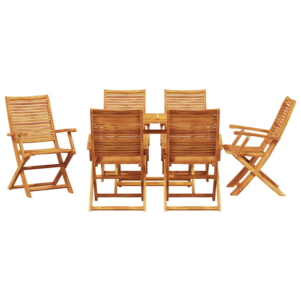 Tuin eettafelset 7 pcs Bruin Massief Acaciahout – afbeelding 7