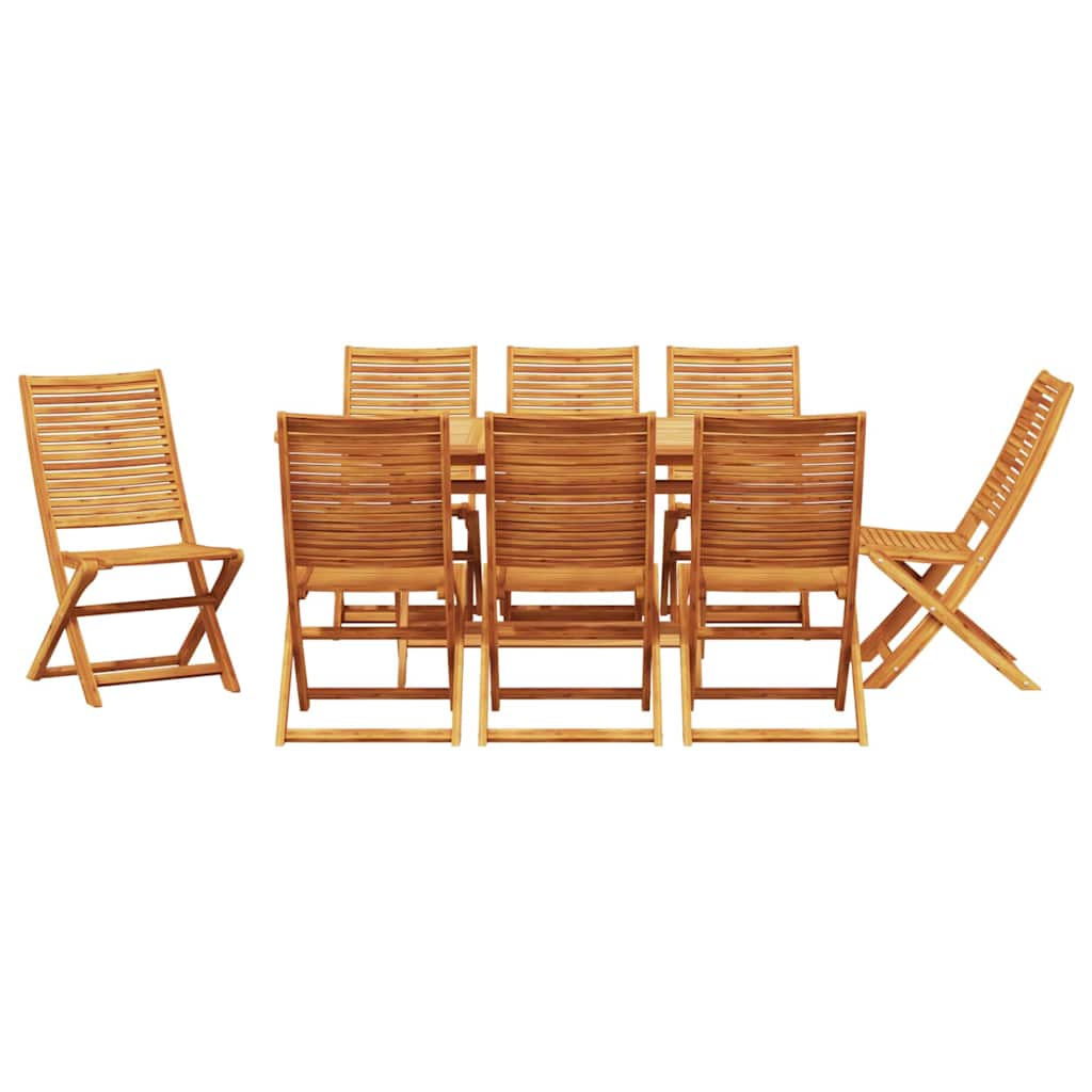 Tuin eettafelset 9 pcs Bruin Massief Acaciahout – afbeelding 7