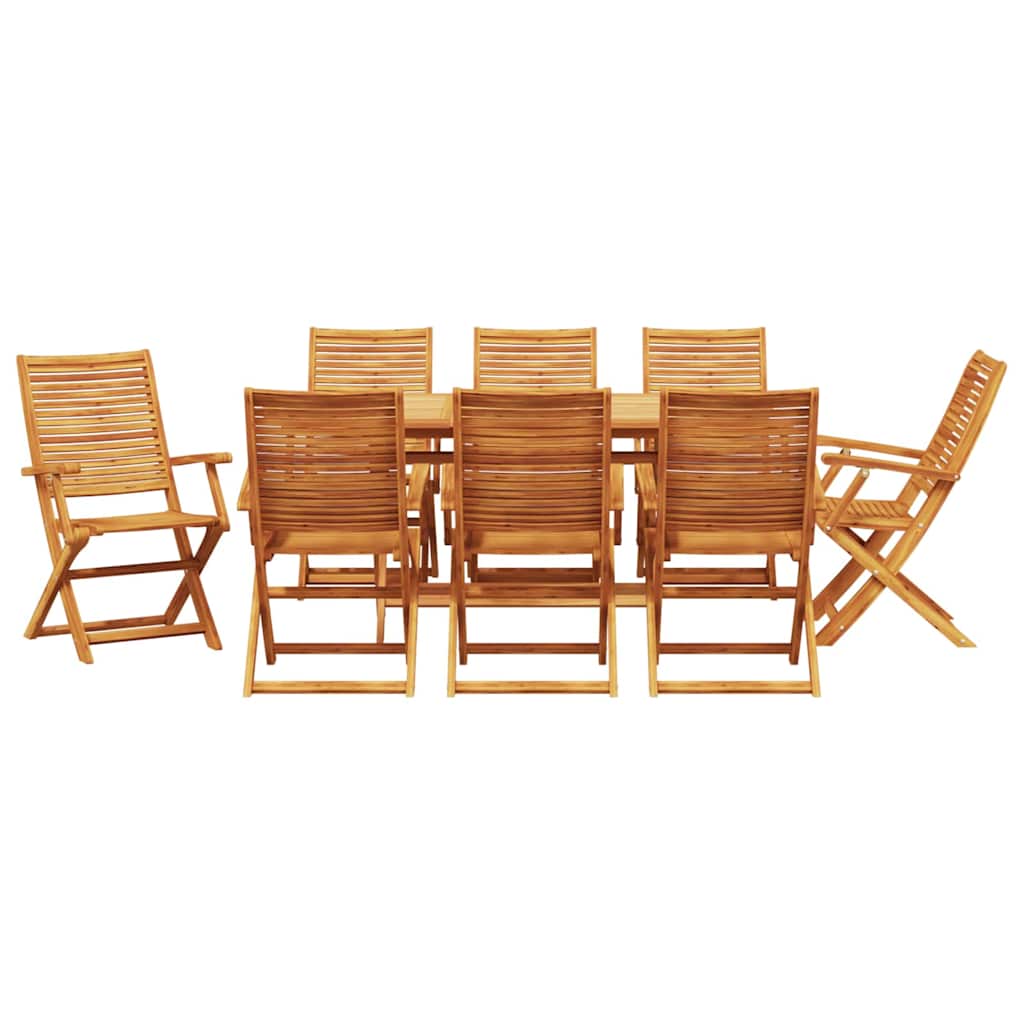 Tuin eettafelset 9 pcs Bruin Massief Acaciahout – afbeelding 7