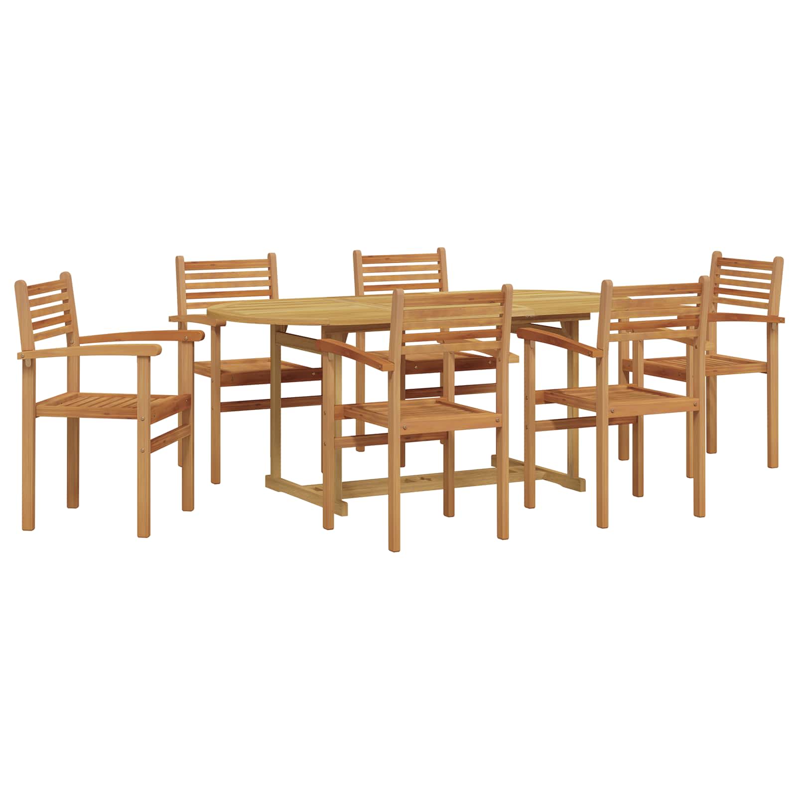 Tuin eettafelset 7 pcs Bruin Massief Teakhout – afbeelding 2