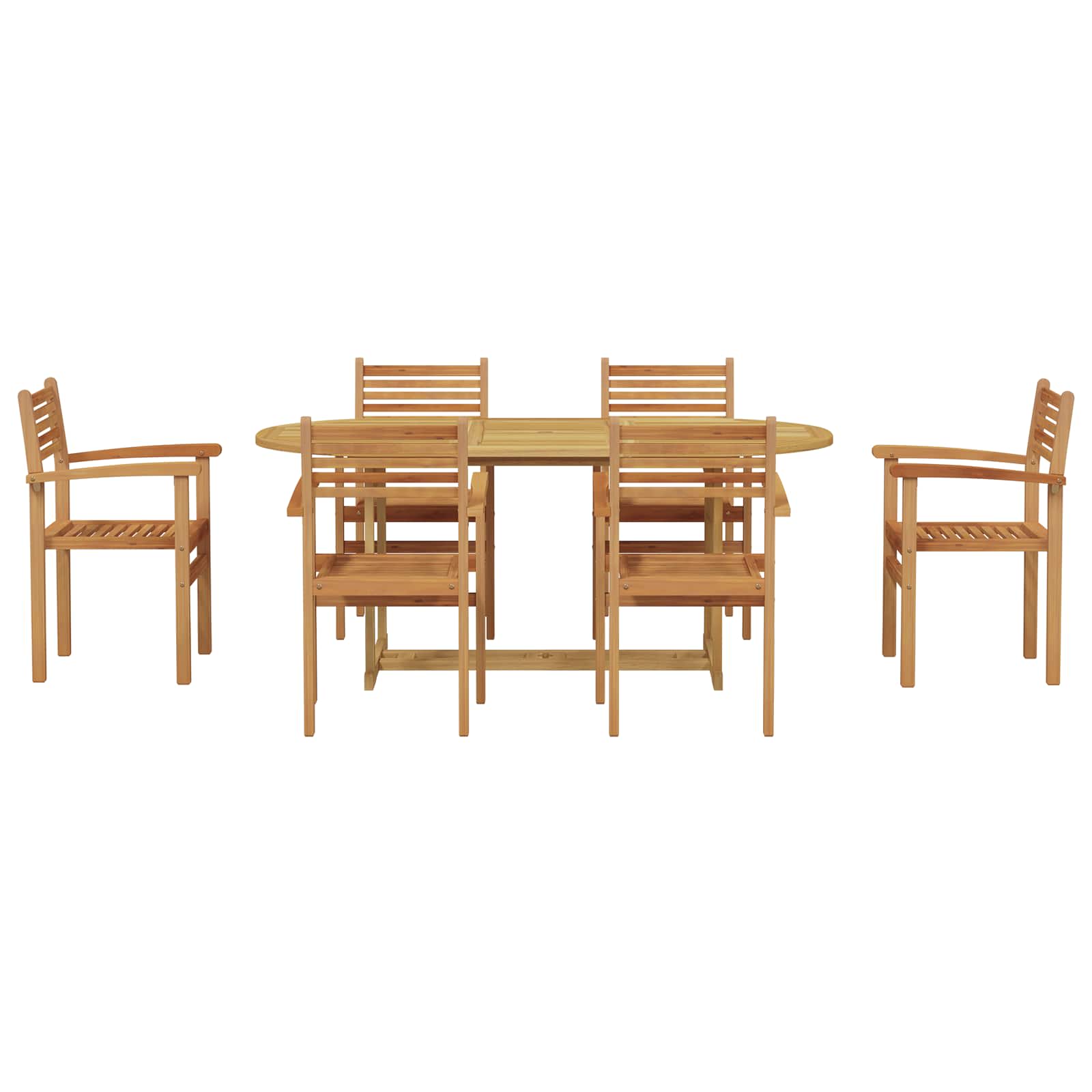 Tuin eettafelset 7 pcs Bruin Massief Teakhout – afbeelding 7