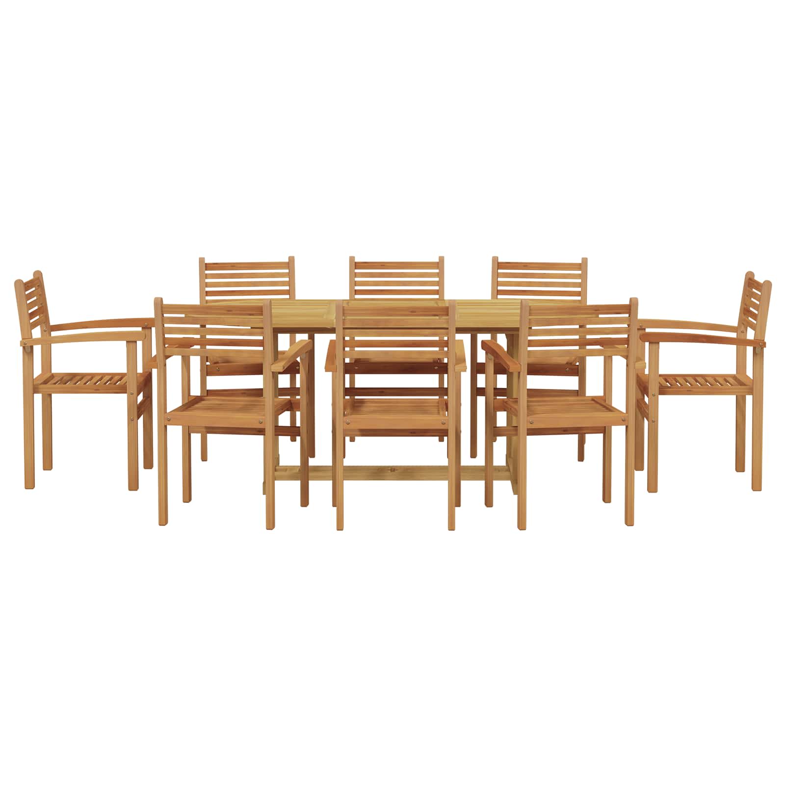 Tuin eettafelset 9 pcs Bruin Massief Teakhout – afbeelding 7