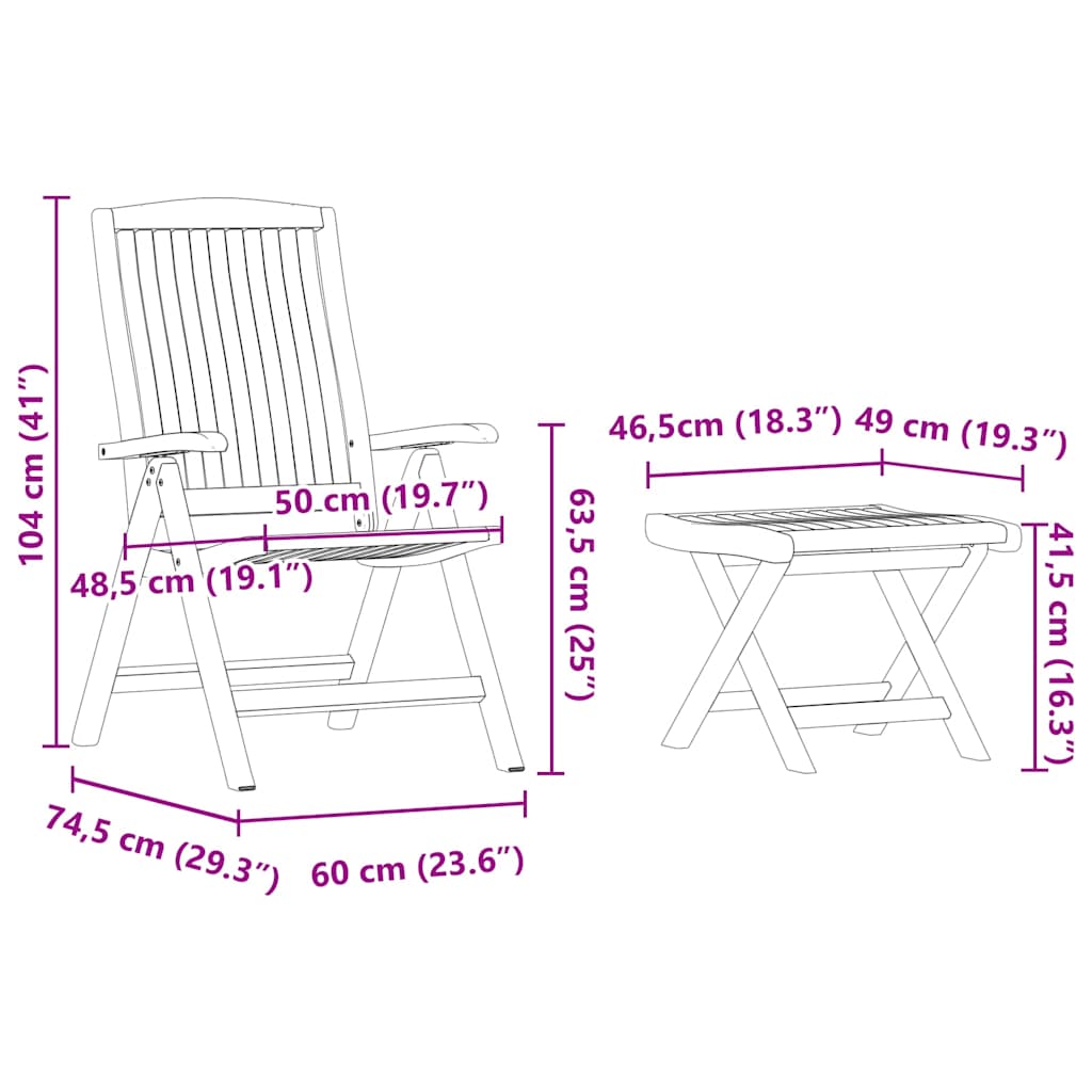 Tuin eettafelset 4 pcs Bruin Massief Teakhout – afbeelding 10