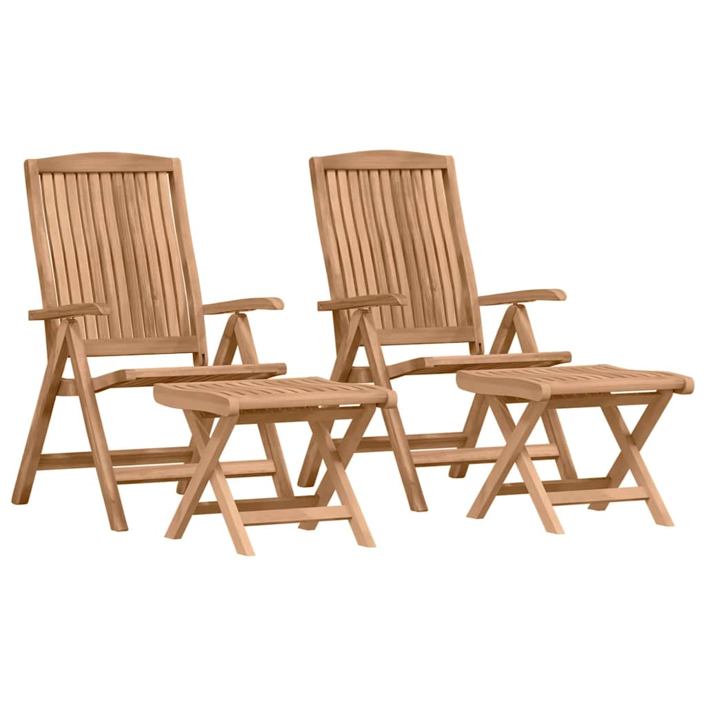 Tuin eettafelset 4 pcs Bruin Massief Teakhout – afbeelding 2