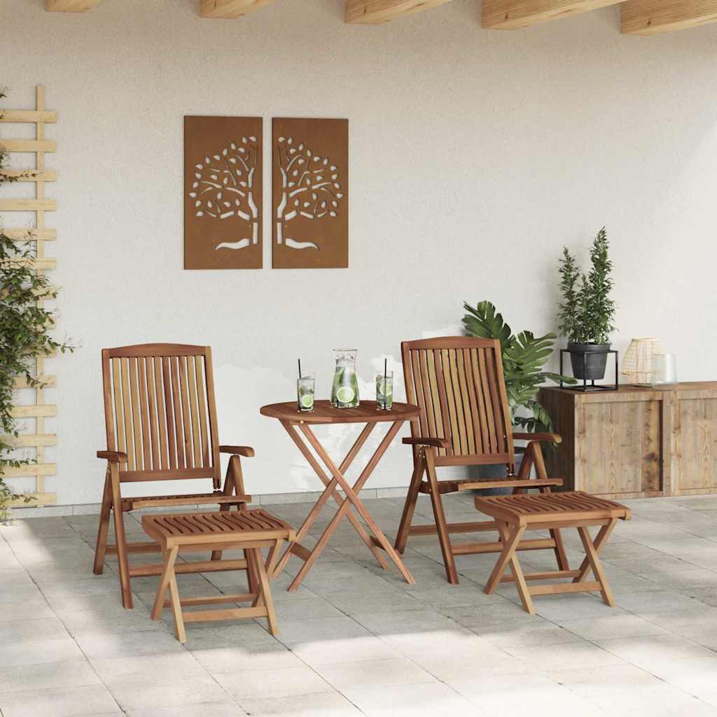 Tuin eettafelset 4 pcs Bruin Massief Teakhout – afbeelding 3