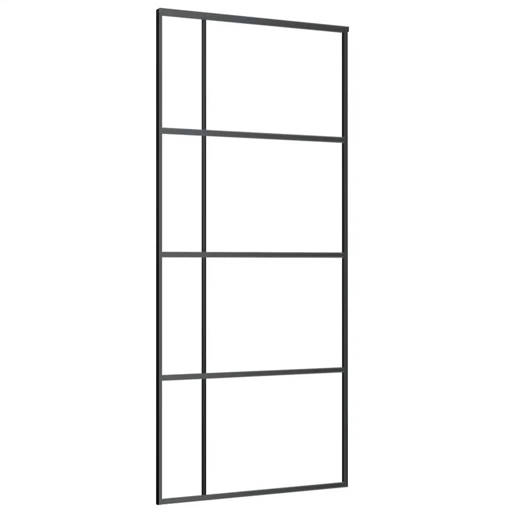 Schuifdeur met beslagset 90x205 cm ESG glas zwart – afbeelding 5