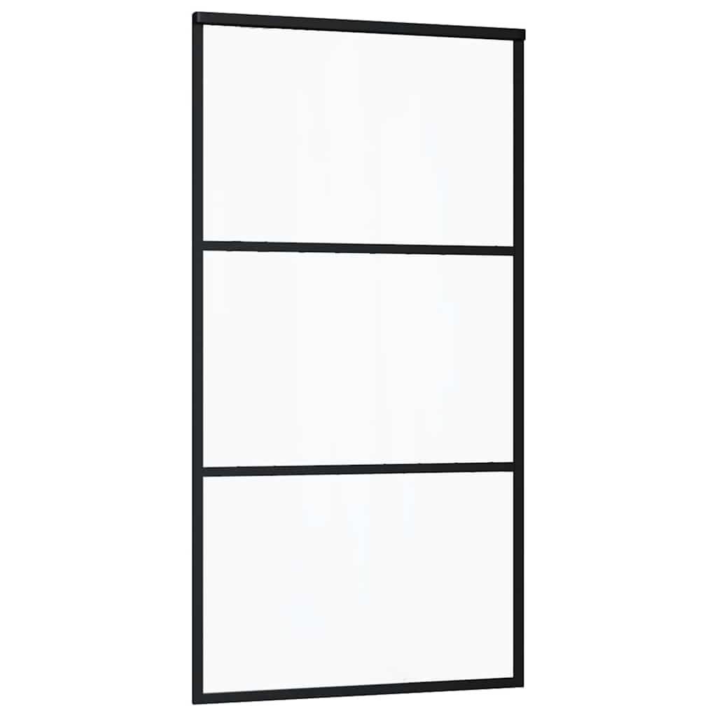 Schuifdeur met beslagset 102x205 cm ESG glas zwart – afbeelding 5