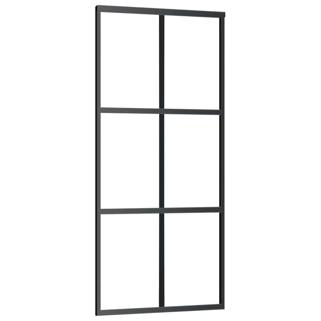 Schuifdeur met beslagset 90x205 cm ESG glas zwart – afbeelding 5