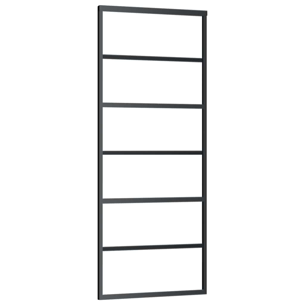 Schuifdeur met beslagset 76x205 cm ESG glas zwart – afbeelding 4
