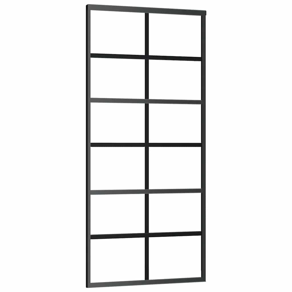 Schuifdeur met beslagset 90x205 cm ESG glas zwart – afbeelding 5