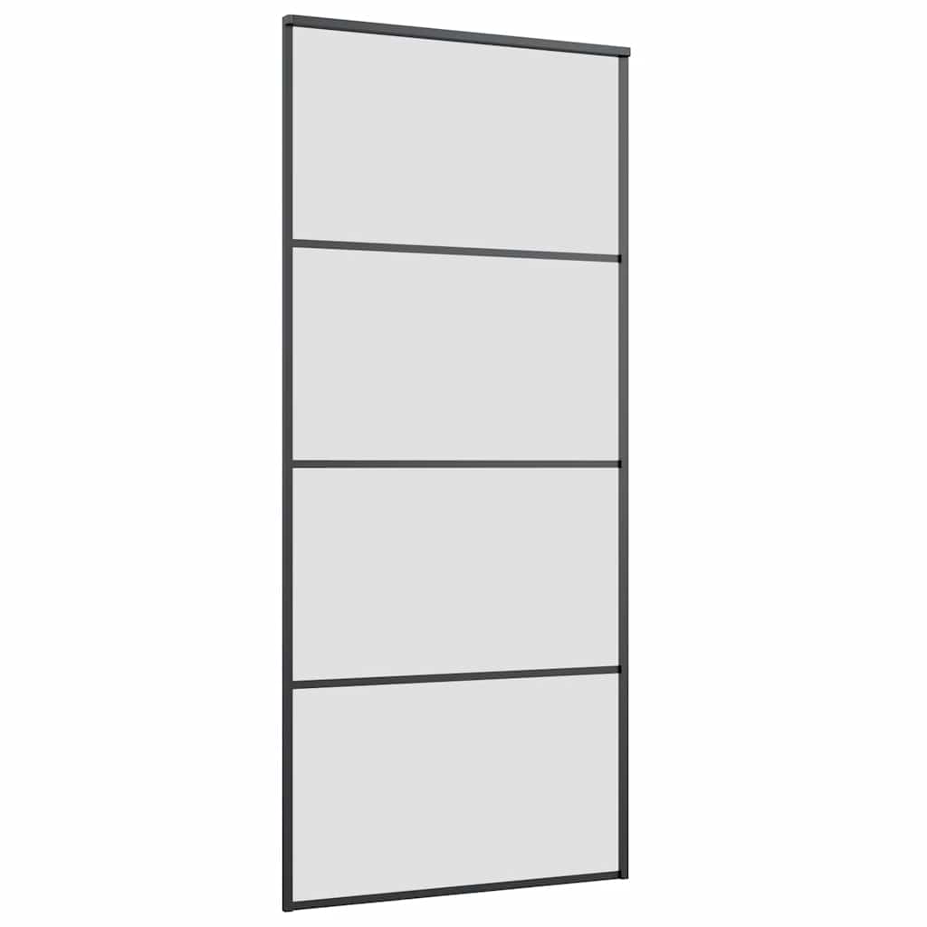 Schuifdeur met beslagset 90x205 cm ESG glas zwart – afbeelding 5
