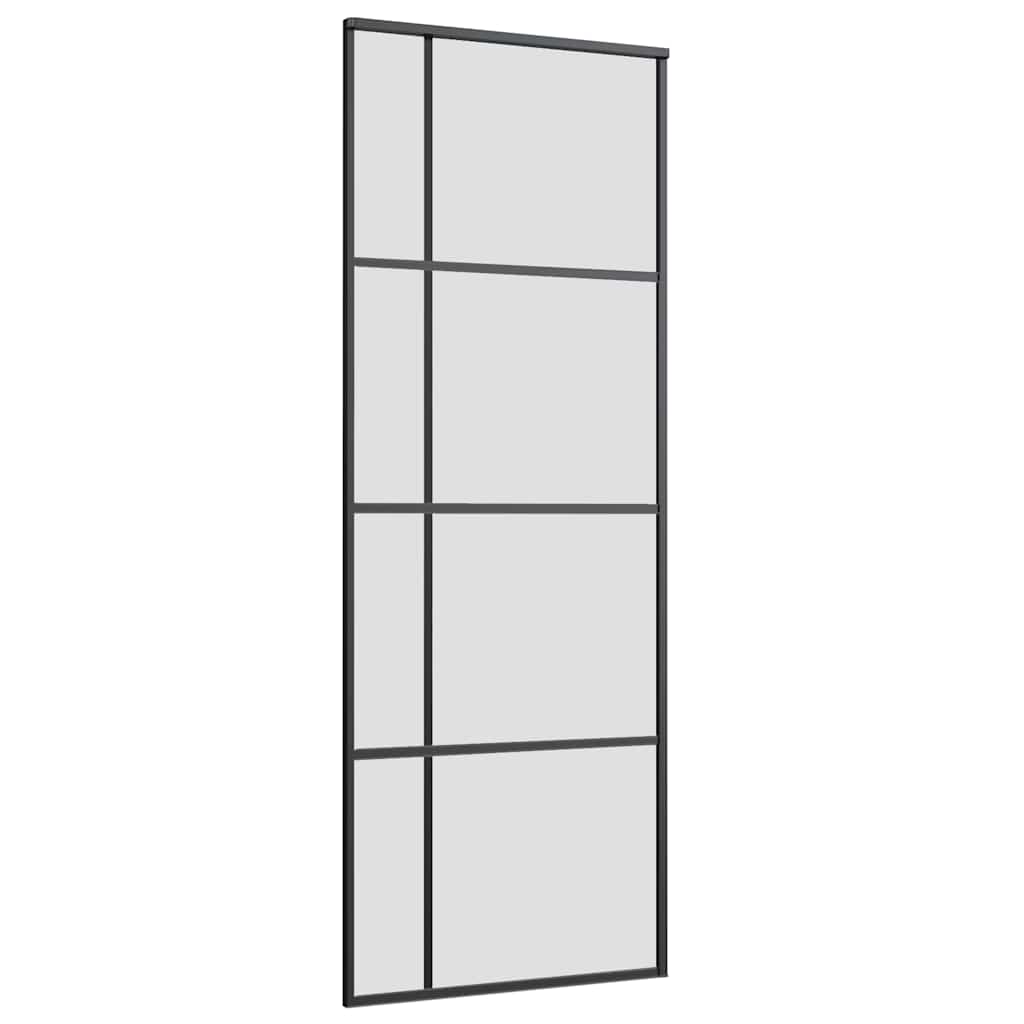 Schuifdeur met beslagset 76x205 cm ESG glas zwart – afbeelding 5