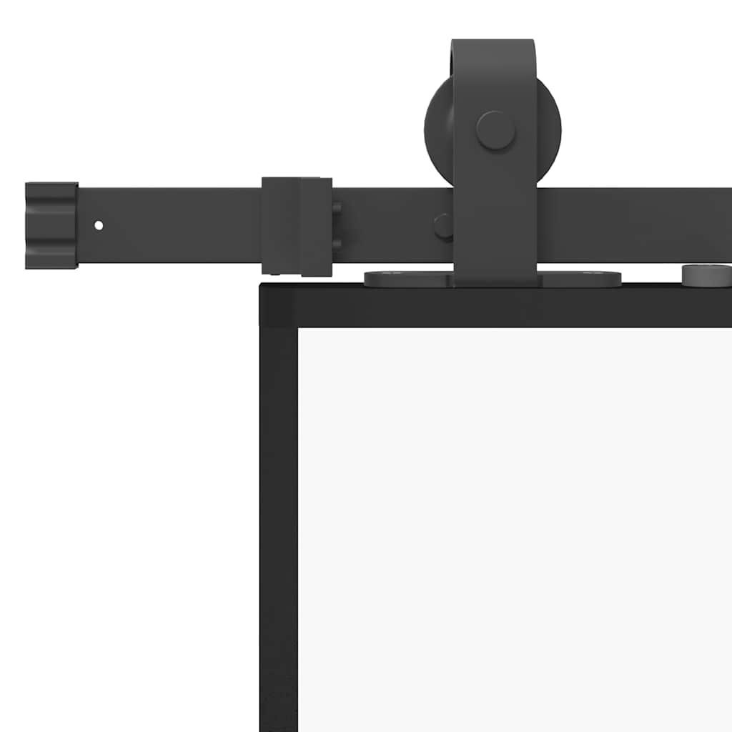 Schuifdeur met beslagset 102,5x205 cm gehard glas zwart – afbeelding 7