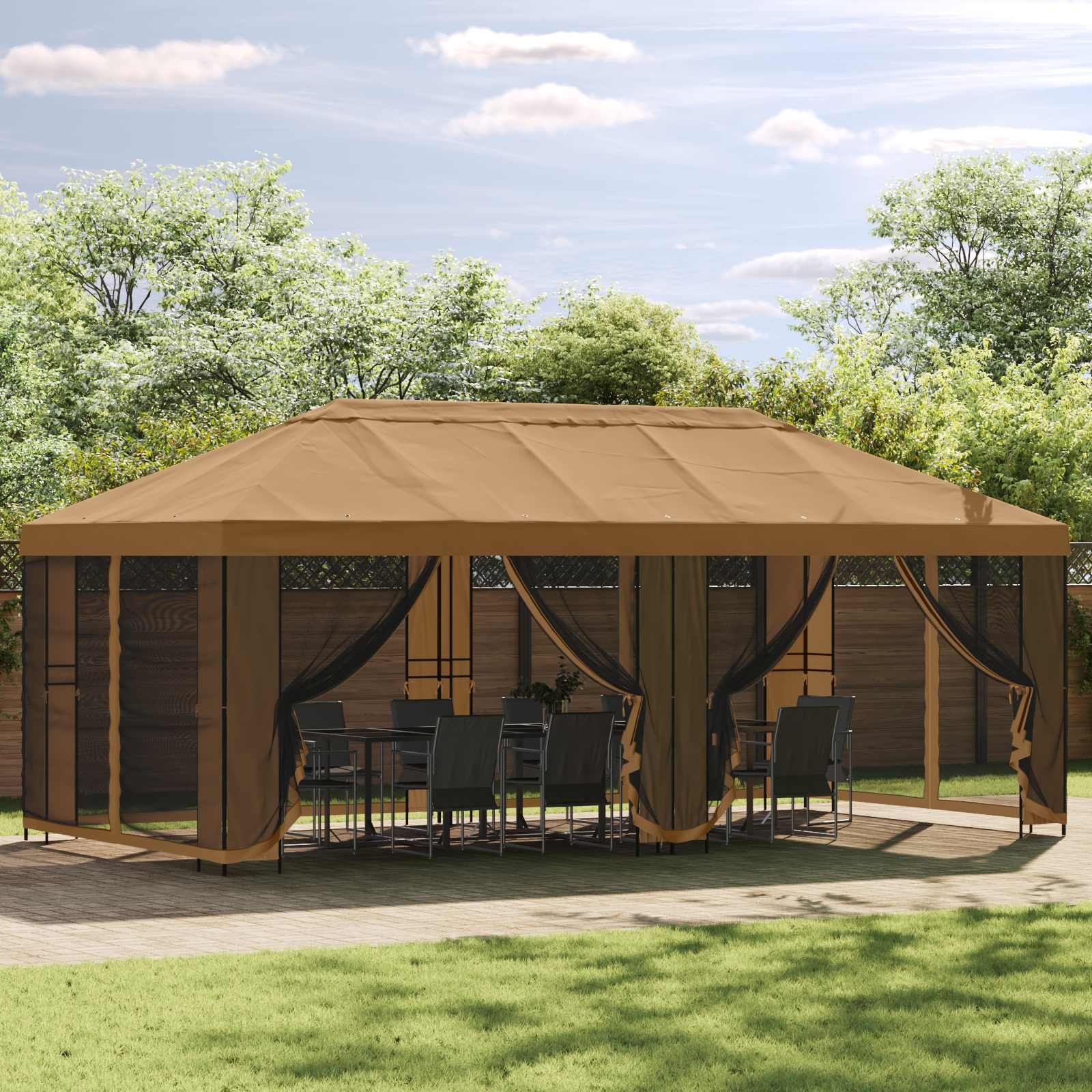 Gazebo Frame 6 x 3 m Zwart Staal