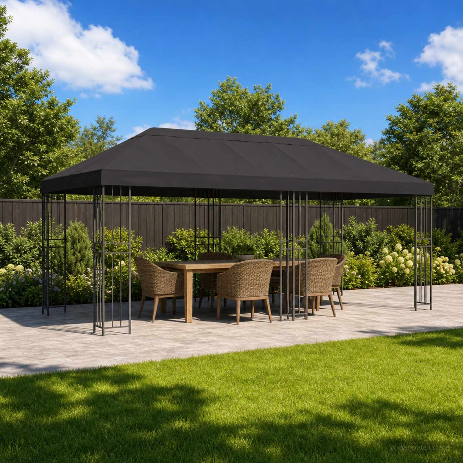 Paviljoen met zijwanden 6 x 3 m Antracietkleurig