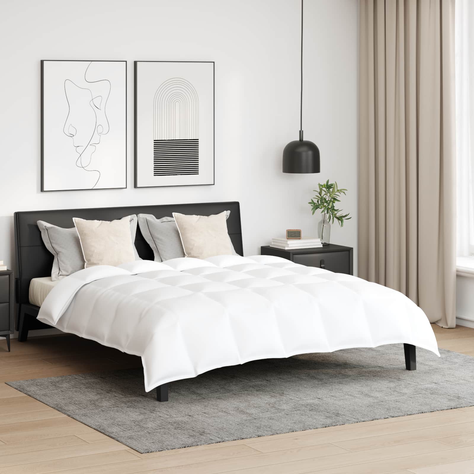 Dekbed Set met kussen 3 pcs Wit Donsveertjes