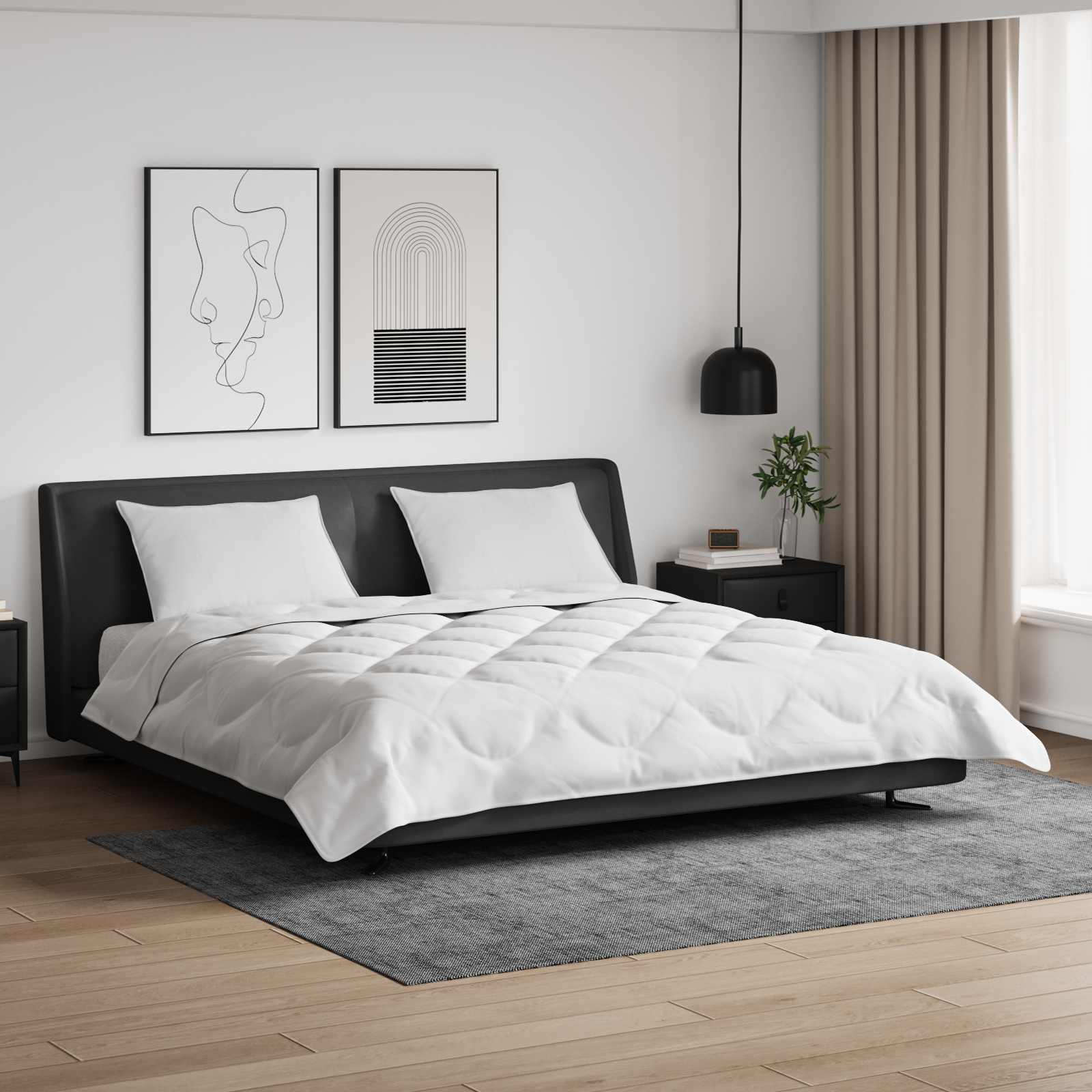 Dekbed met kussen 3 st Wit Microfibre – afbeelding 1