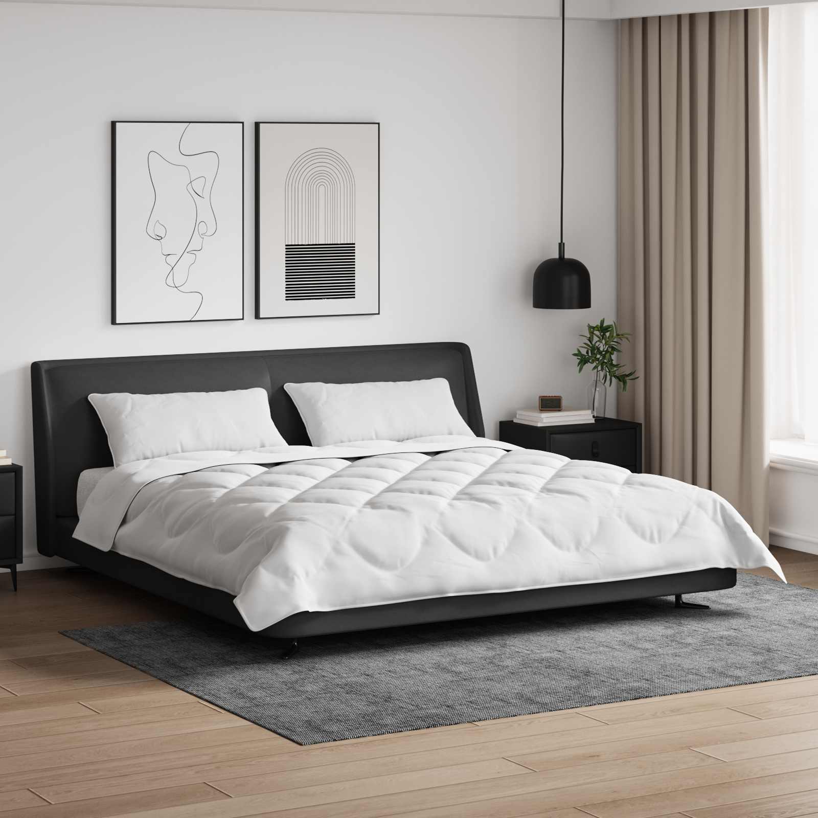 Dekbed met kussen 3 pcs Wit Microfibre