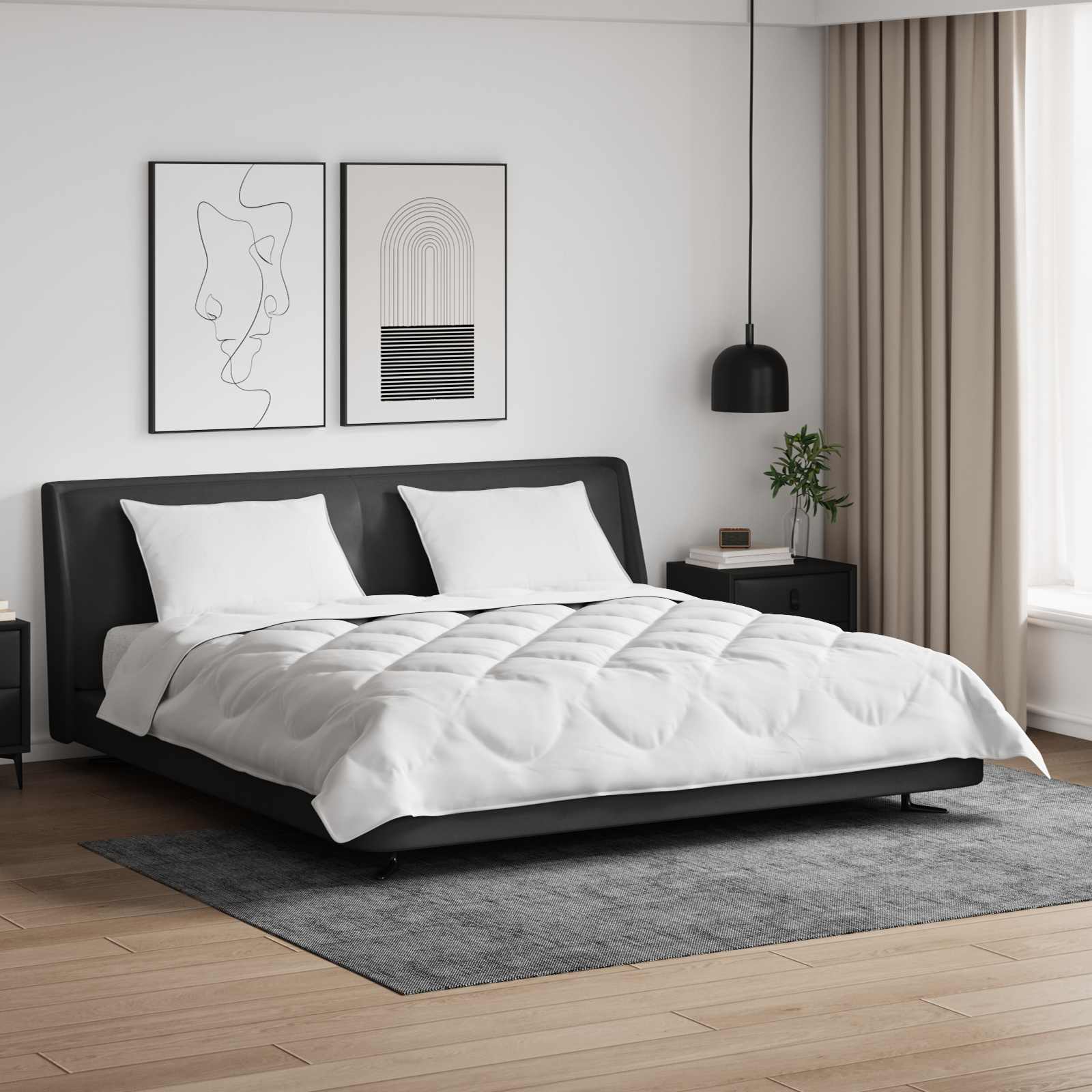 All-season dekbed met kussen 3 st Wit Microvezel – afbeelding 1