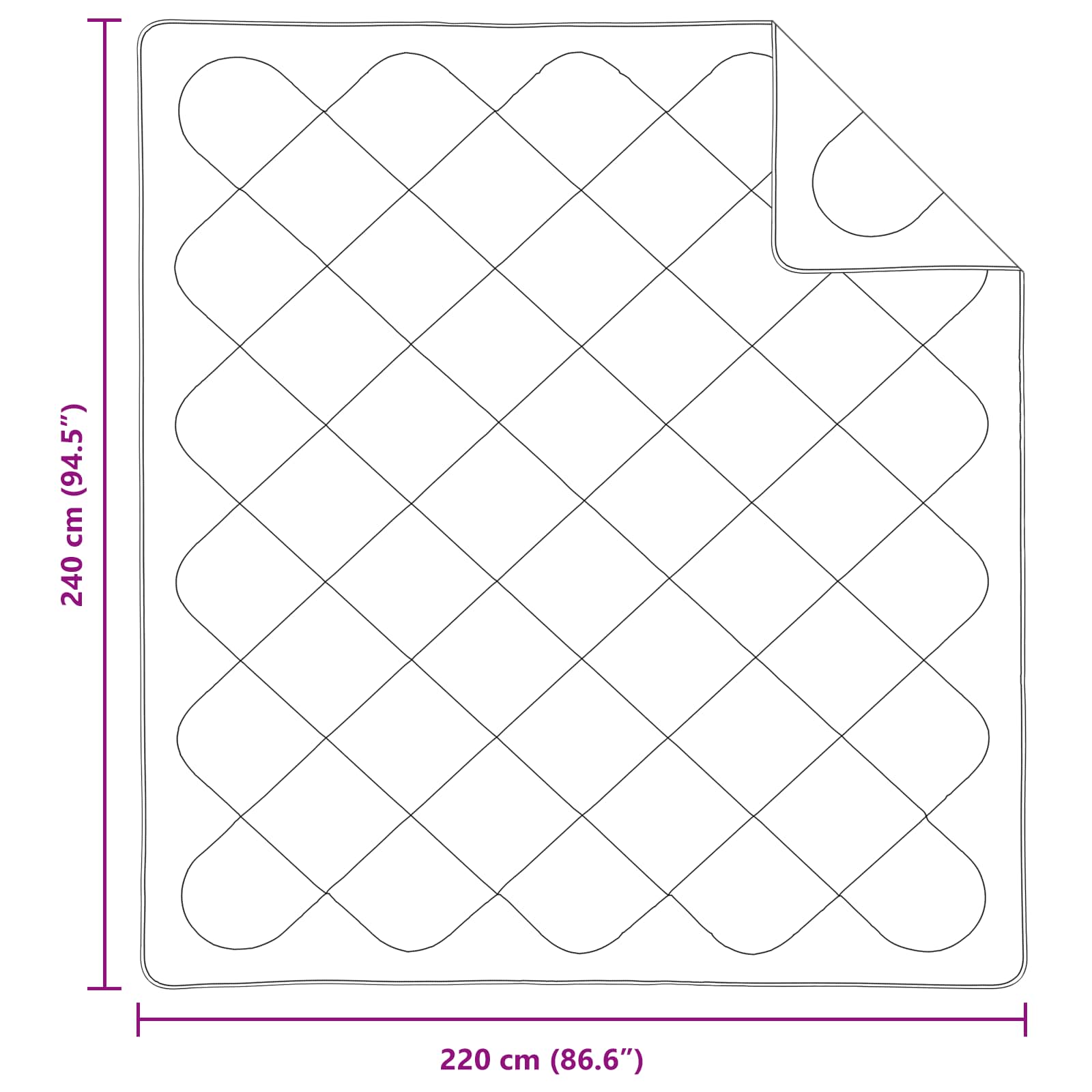 Winter Dekbed met kussen 3 st Wit Microvezel – afbeelding 8