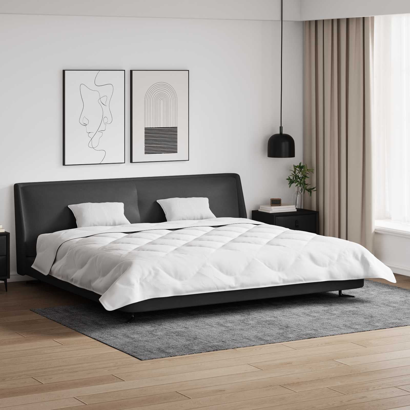 Dekbed met Kussens 3 st Wit Microfiber en Dons Feather – afbeelding 1