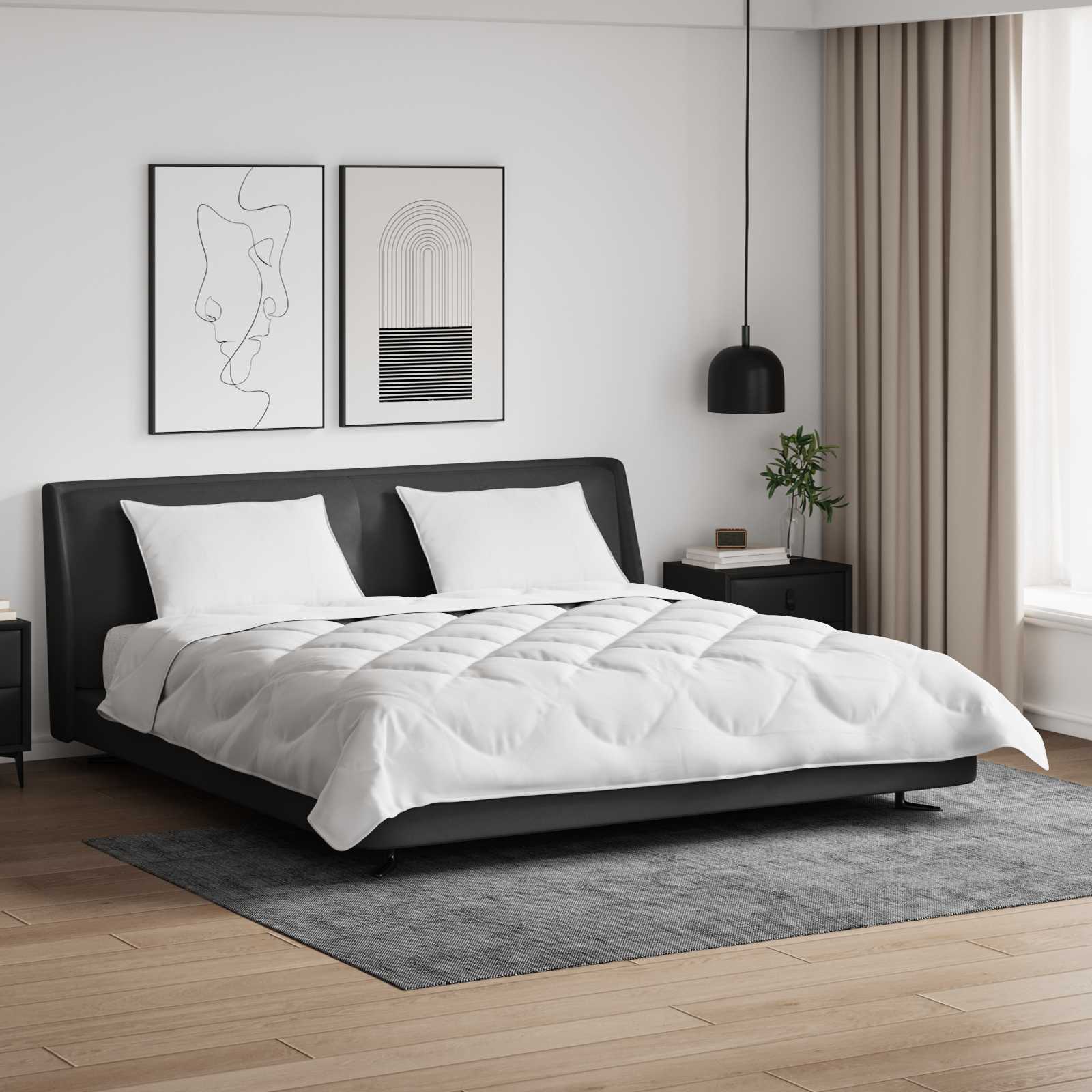 Dekbed met Kussens met kussen 3 st Wit Microvezel – afbeelding 1
