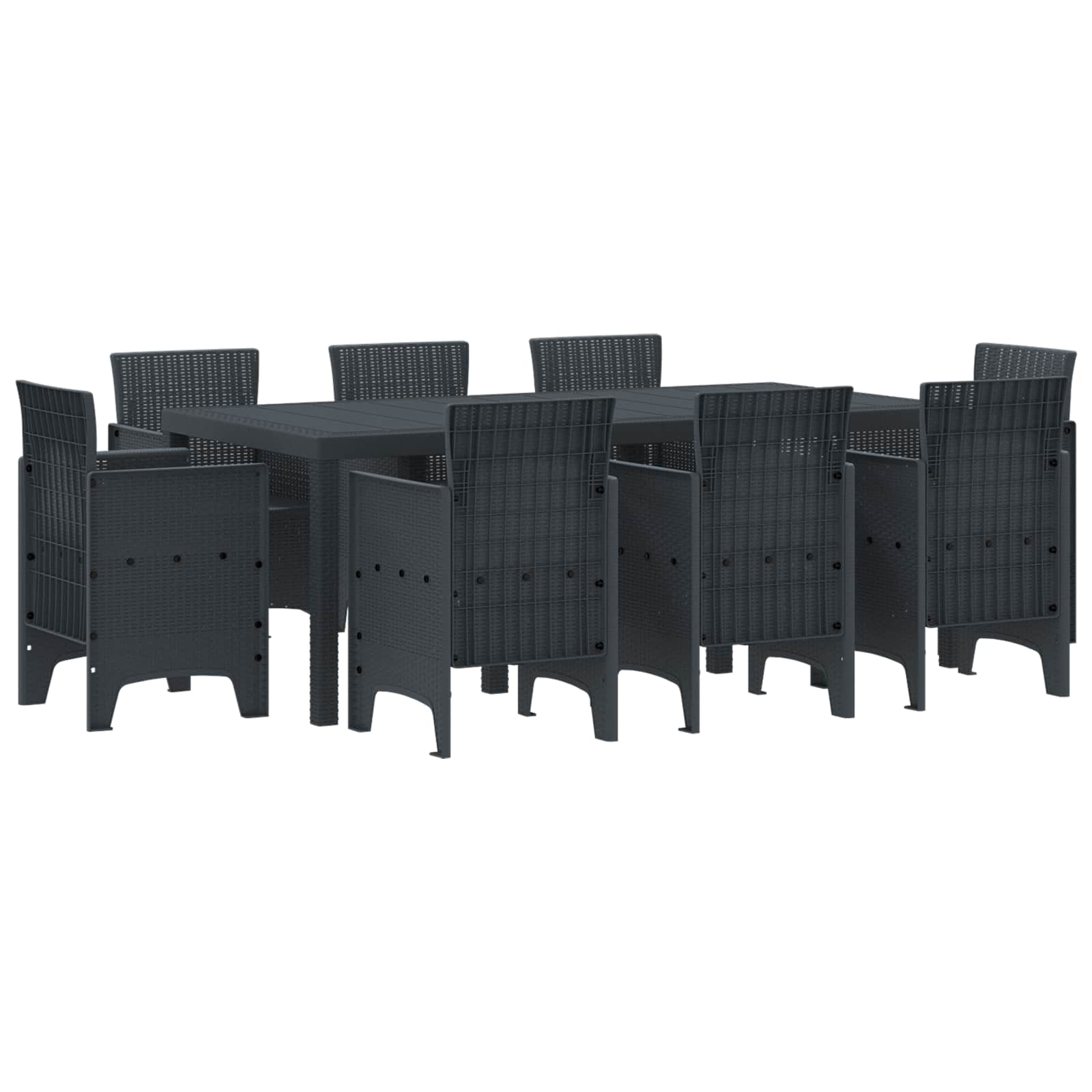 Tuin eettafelset 9 pcs Antraciet Polypropyleen