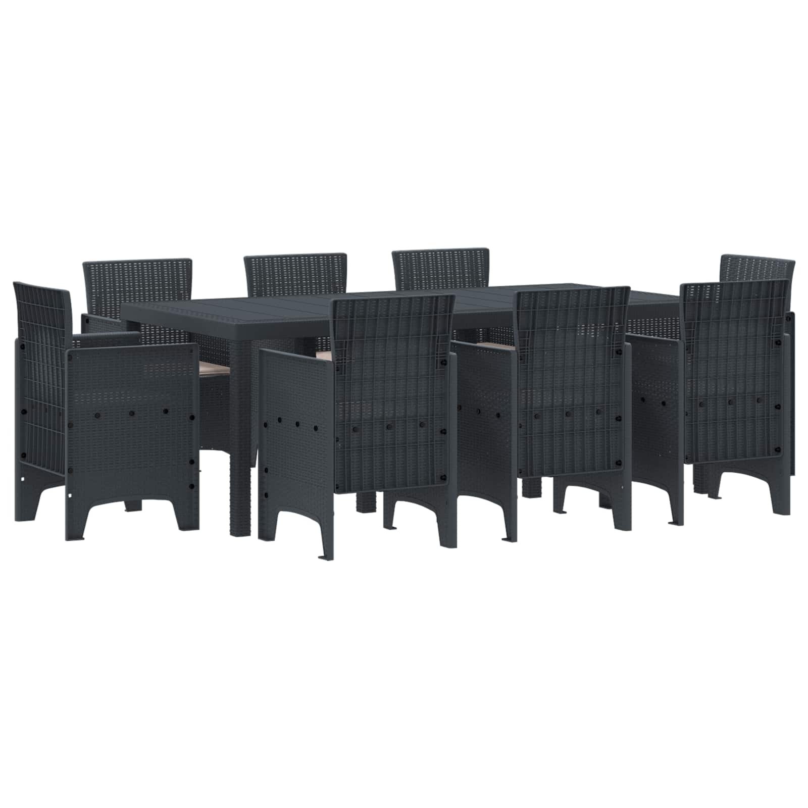 Tuin eettafelset 9 pcs Antraciet Polypropyleen – afbeelding 1