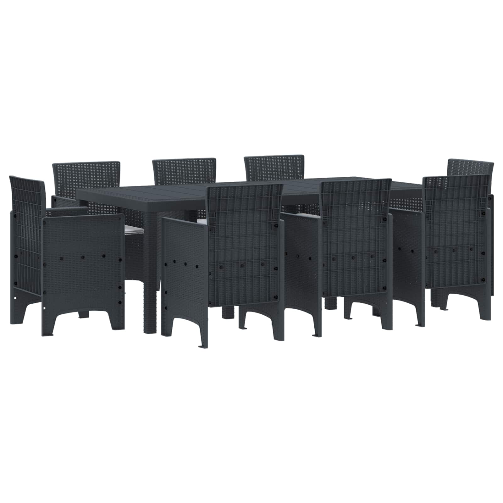 Tuin eettafelset 9 pcs Antracietkleurig Polypropyleen