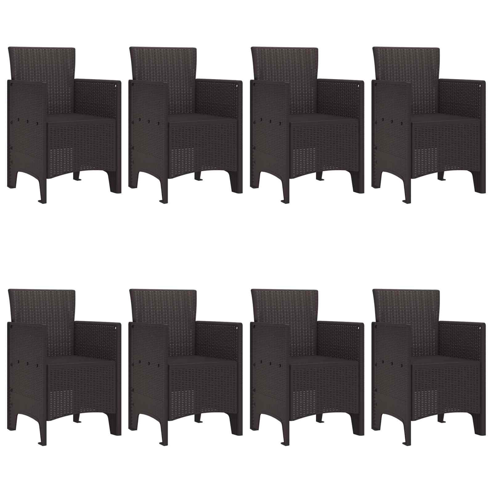 Tuin eettafelset 9 pcs Bruin Polypropyleen – afbeelding 2
